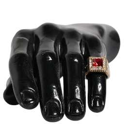 Gold Tone Sterling Silver 925 Crystals Ring