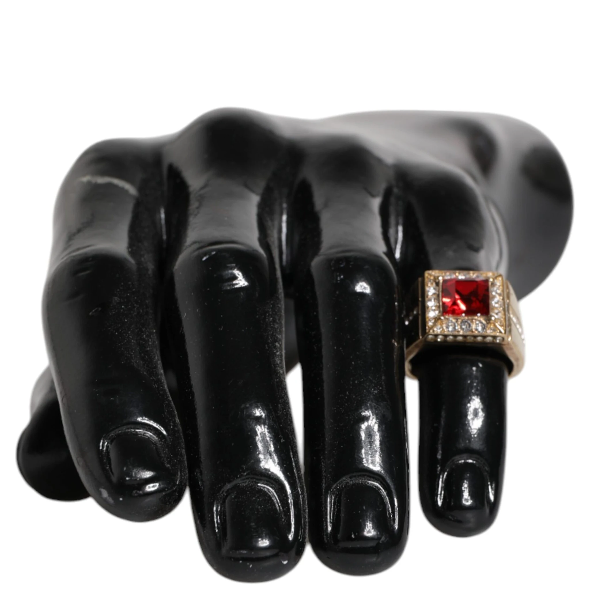 Gold Tone Sterling Silver 925 Crystals Ring