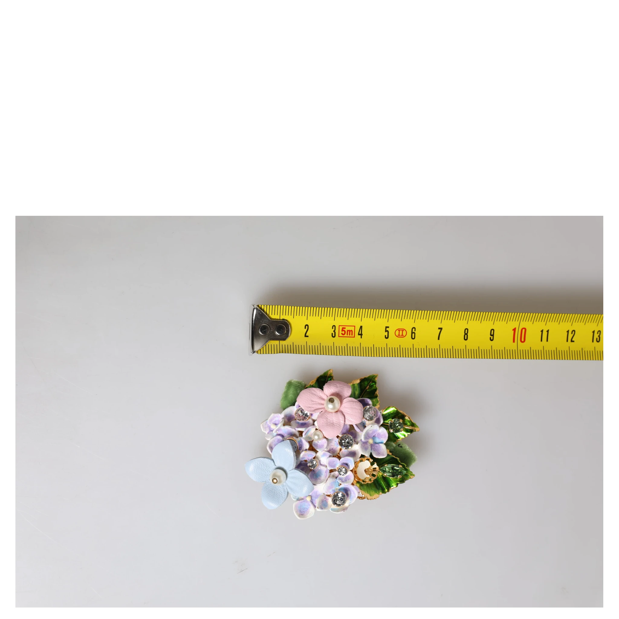 Multicolor Floral Crystals Pearls Enamel Accents Brooch