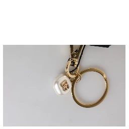 Chic Gold Brass Faux Pearl Letter Charm Keyring Keychain