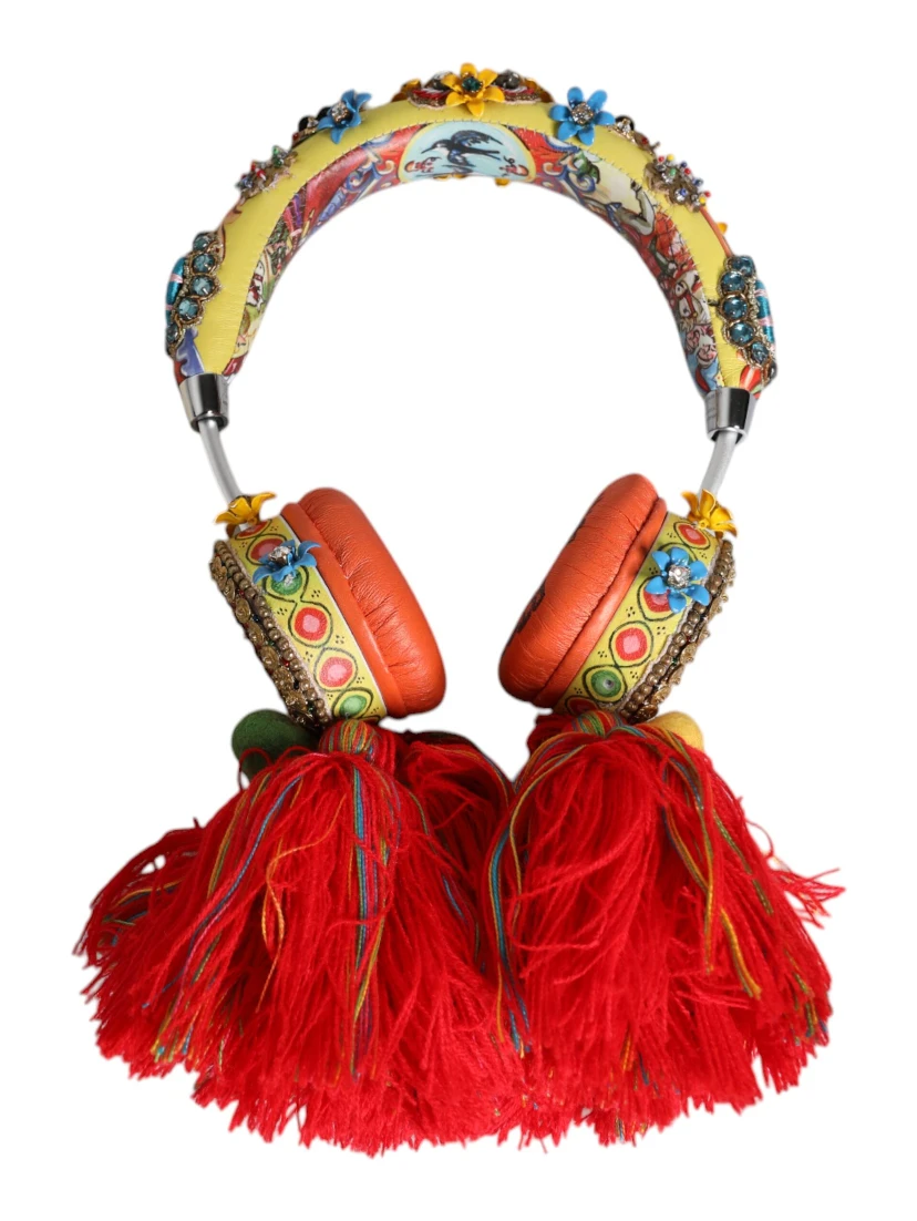 Multicolor Whimsical Tasseled Crystal Headset Headphones