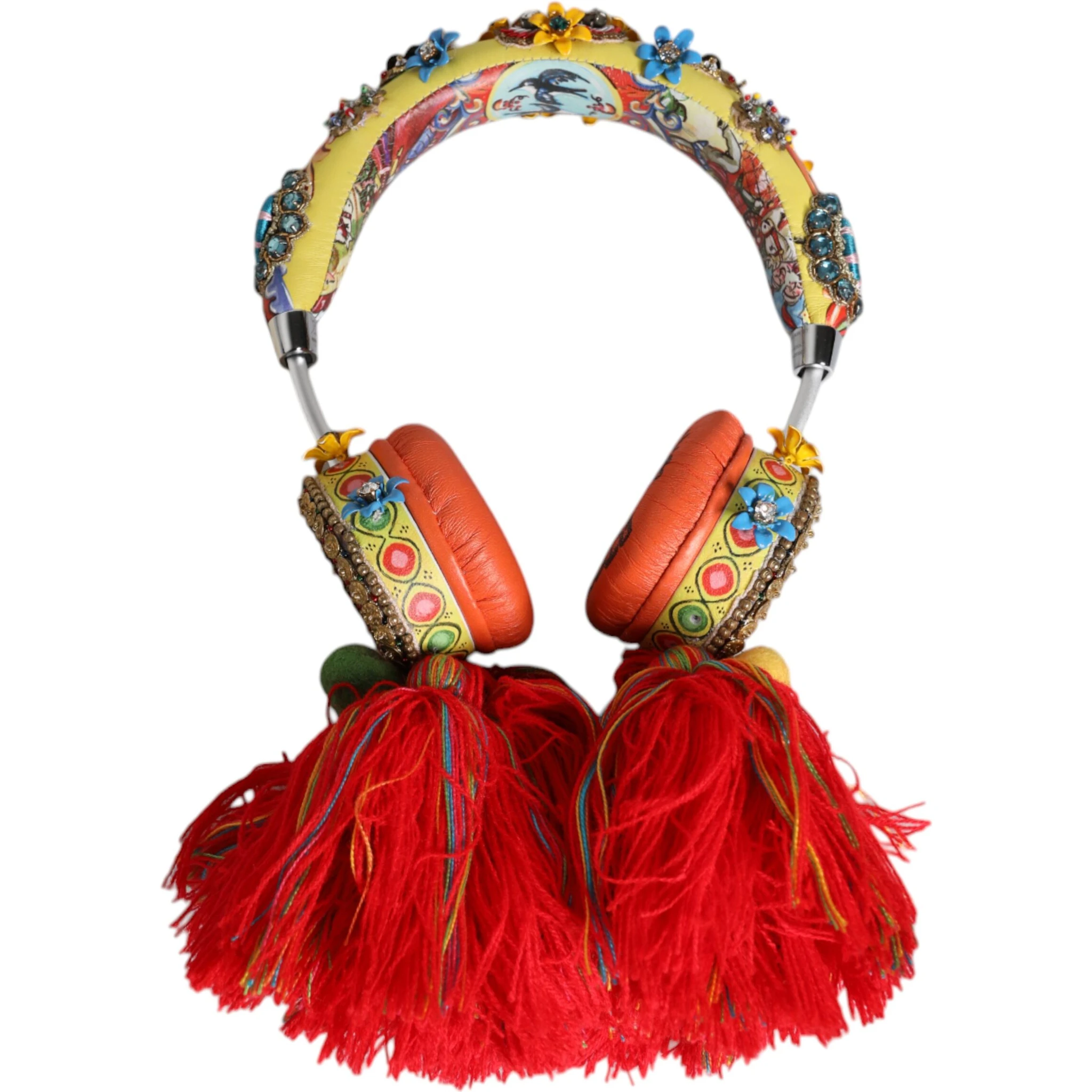 Multicolor Whimsical Tasseled Crystal Headset Headphones