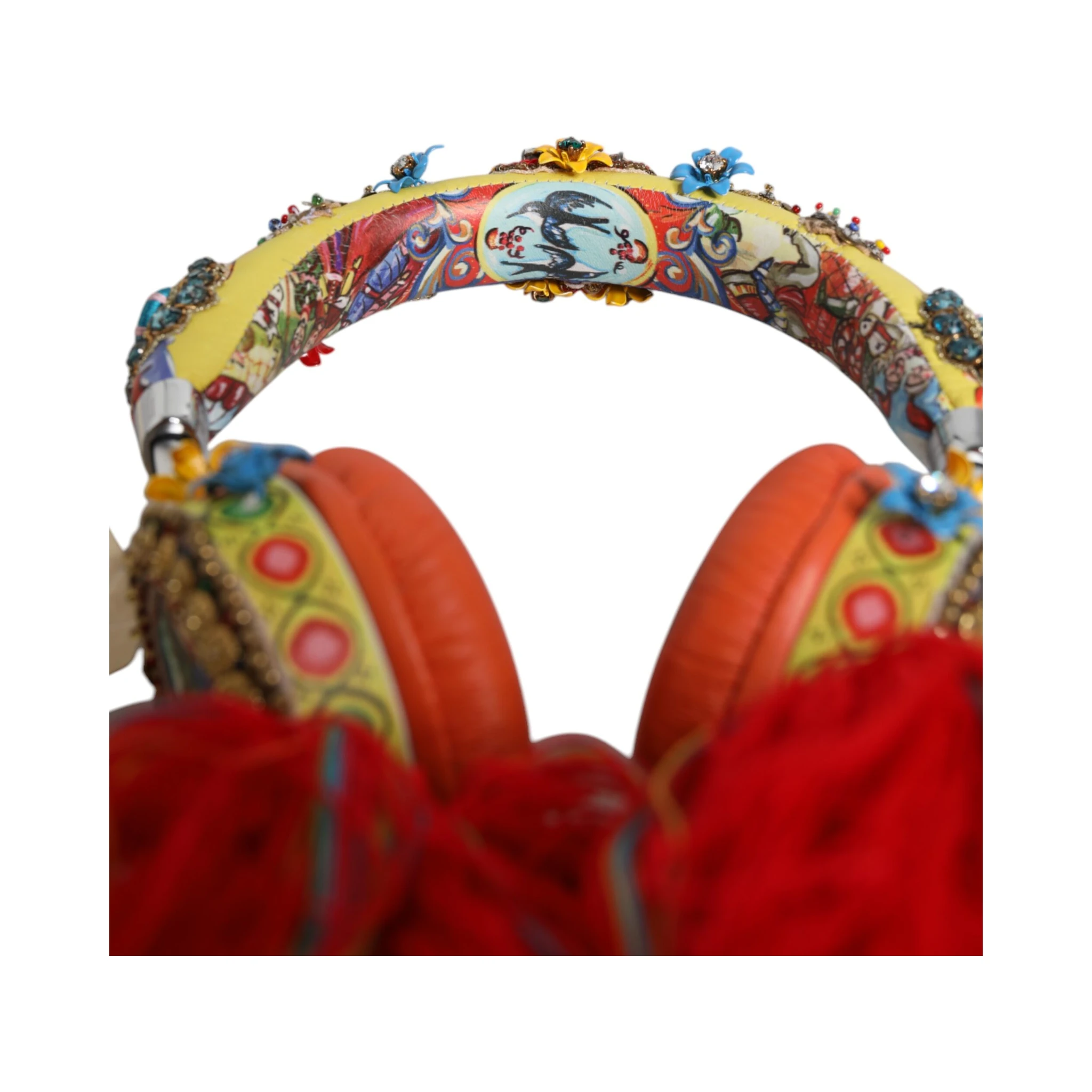 Multicolor Whimsical Tasseled Crystal Headset Headphones