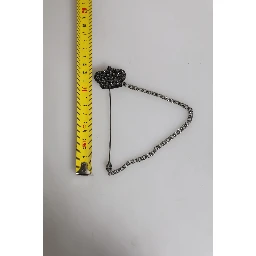 Silver Tone Brass Crown Chain Women Brooch Lapel Pin