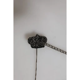 Silver Tone Brass Crown Chain Women Brooch Lapel Pin