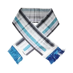 Multicolor Stripes Silk Fringes Neck Foulard Scarf