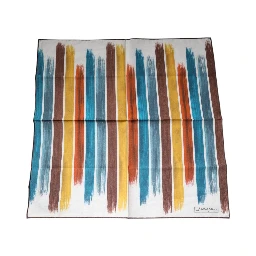 Multicolor Stripes Cotton Square Foulard Scarf