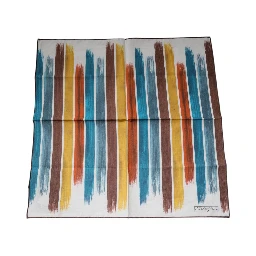 Multicolor Stripes Cotton Square Foulard Scarf