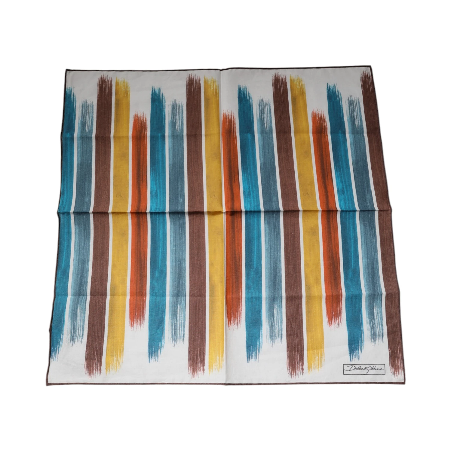 Multicolor Stripes Cotton Square Foulard Scarf