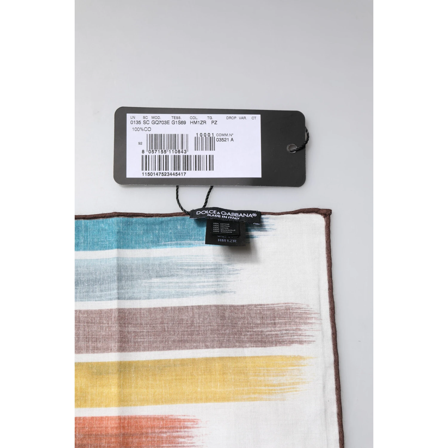 Multicolor Stripes Cotton Square Foulard Scarf