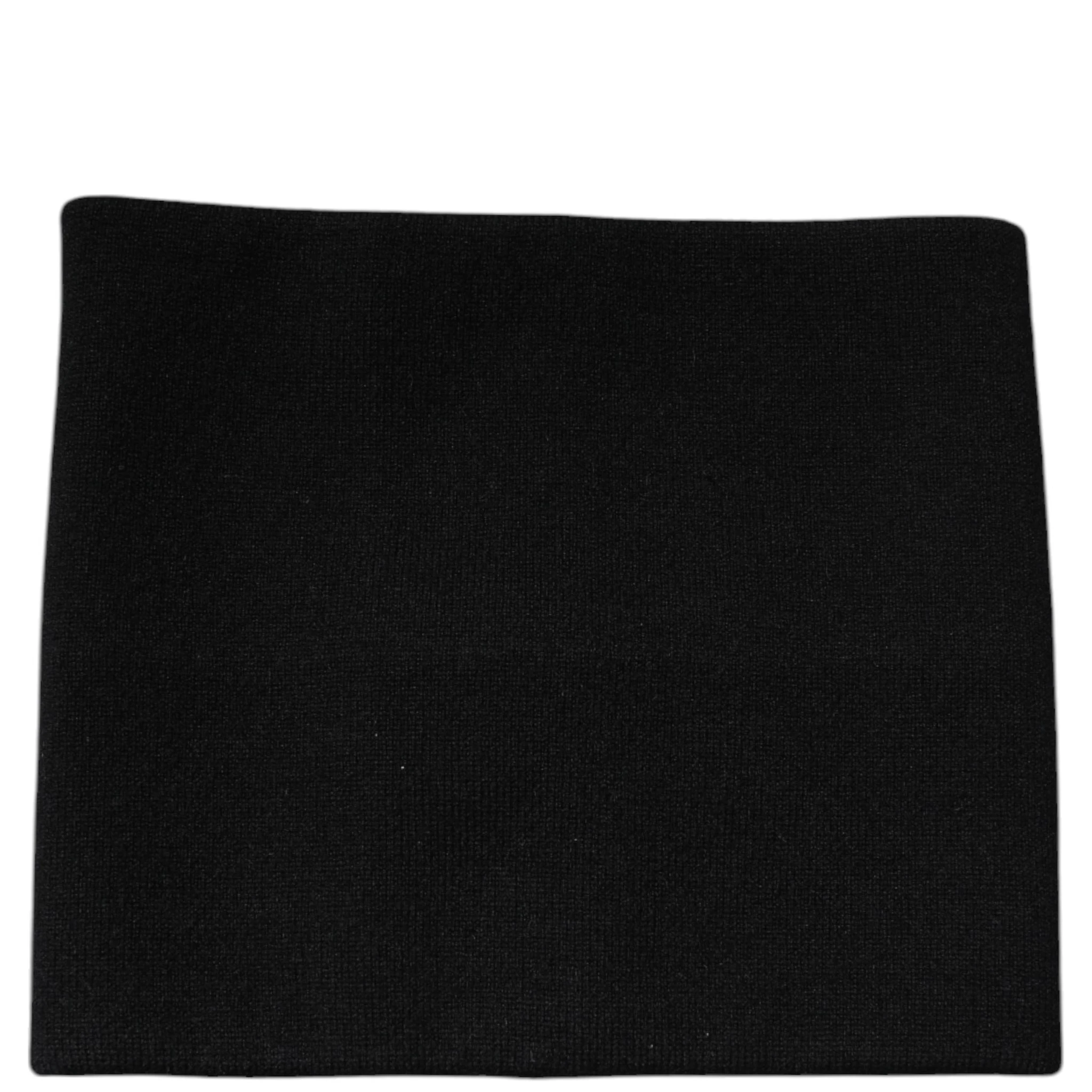 Black Cashmere Knitted Square Handkerchief Scarf