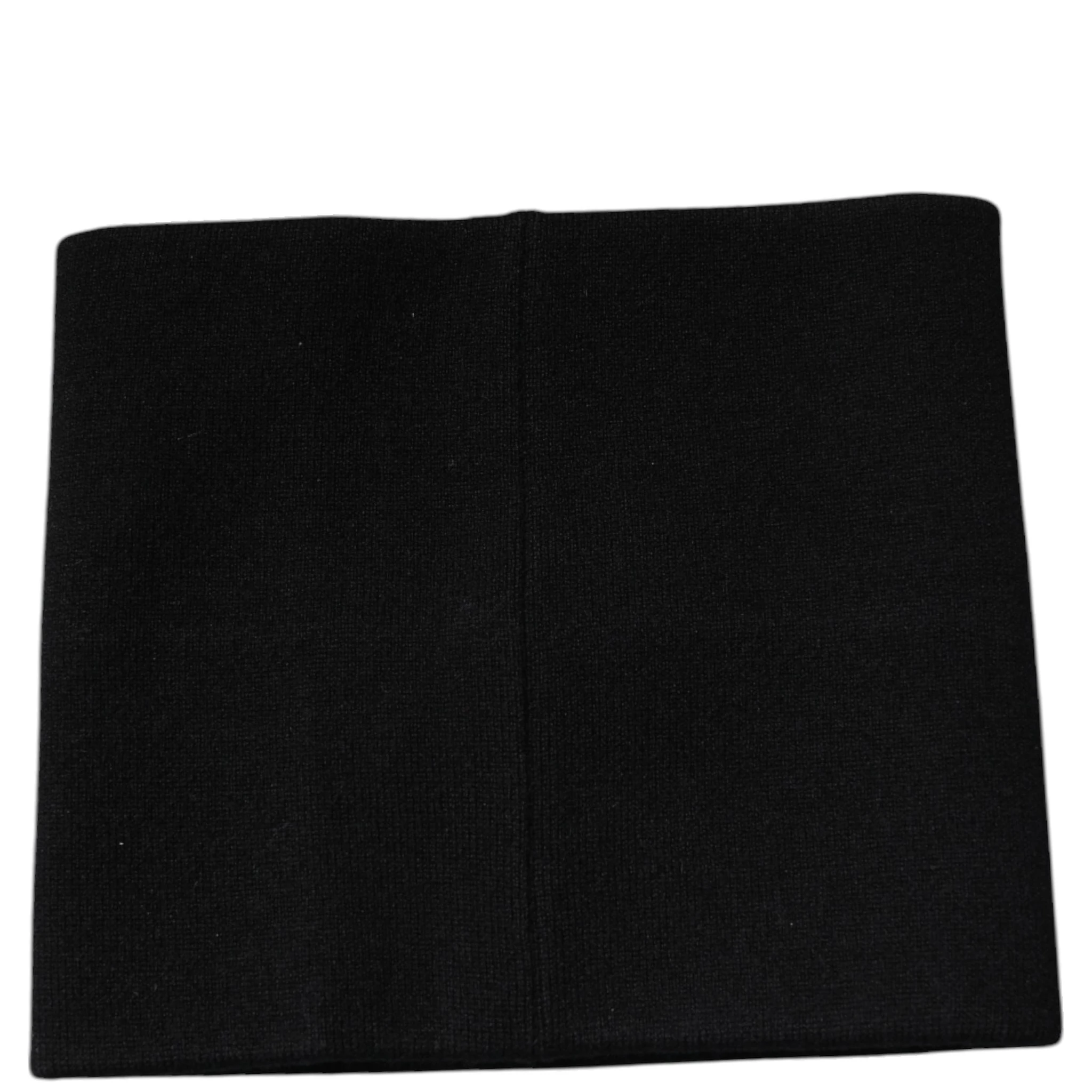 Black Cashmere Knitted Square Handkerchief Scarf