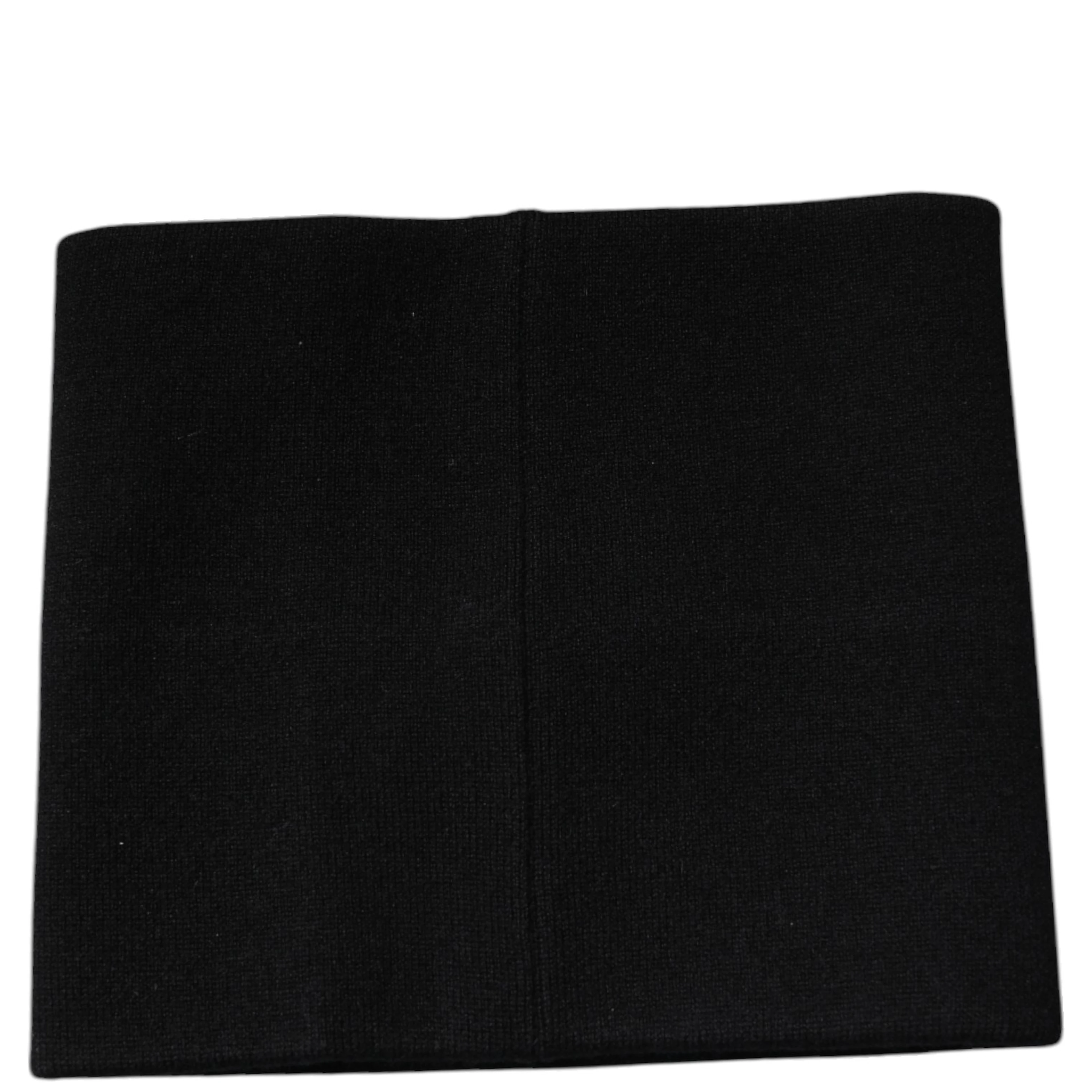 Black Cashmere Knitted Square Handkerchief Scarf