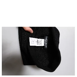 Black Cashmere Knitted Square Handkerchief Scarf