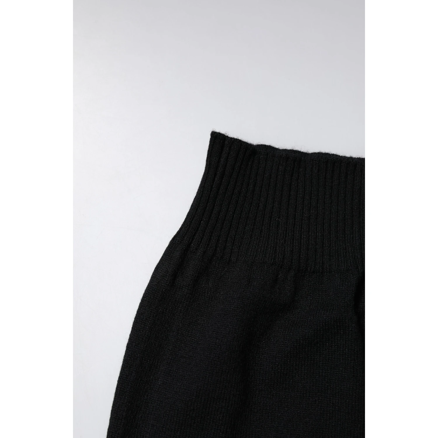 Black Cashmere Knitted Neck Warmer Foulard Scarf