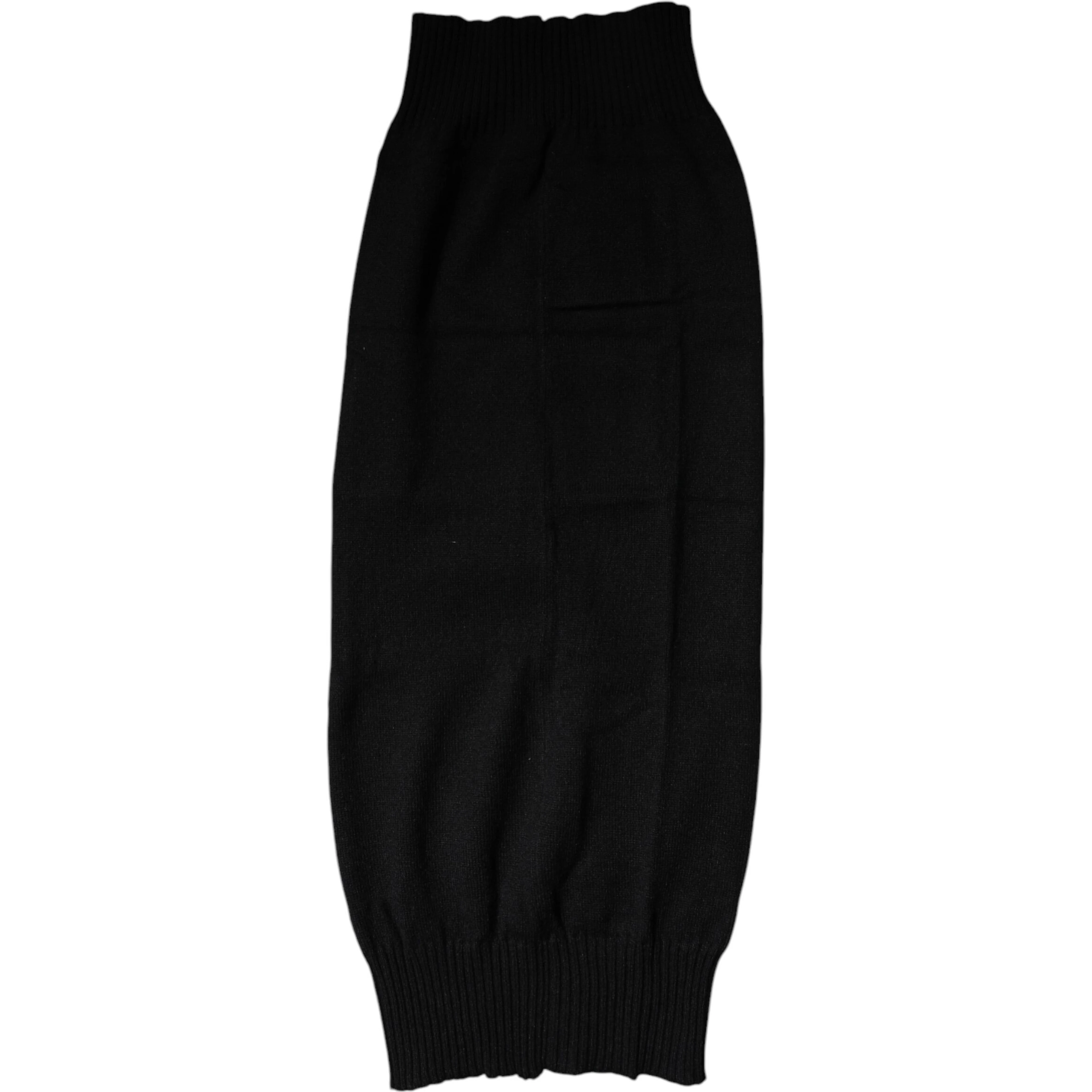 Black Cashmere Knitted Neck Warmer Foulard Scarf