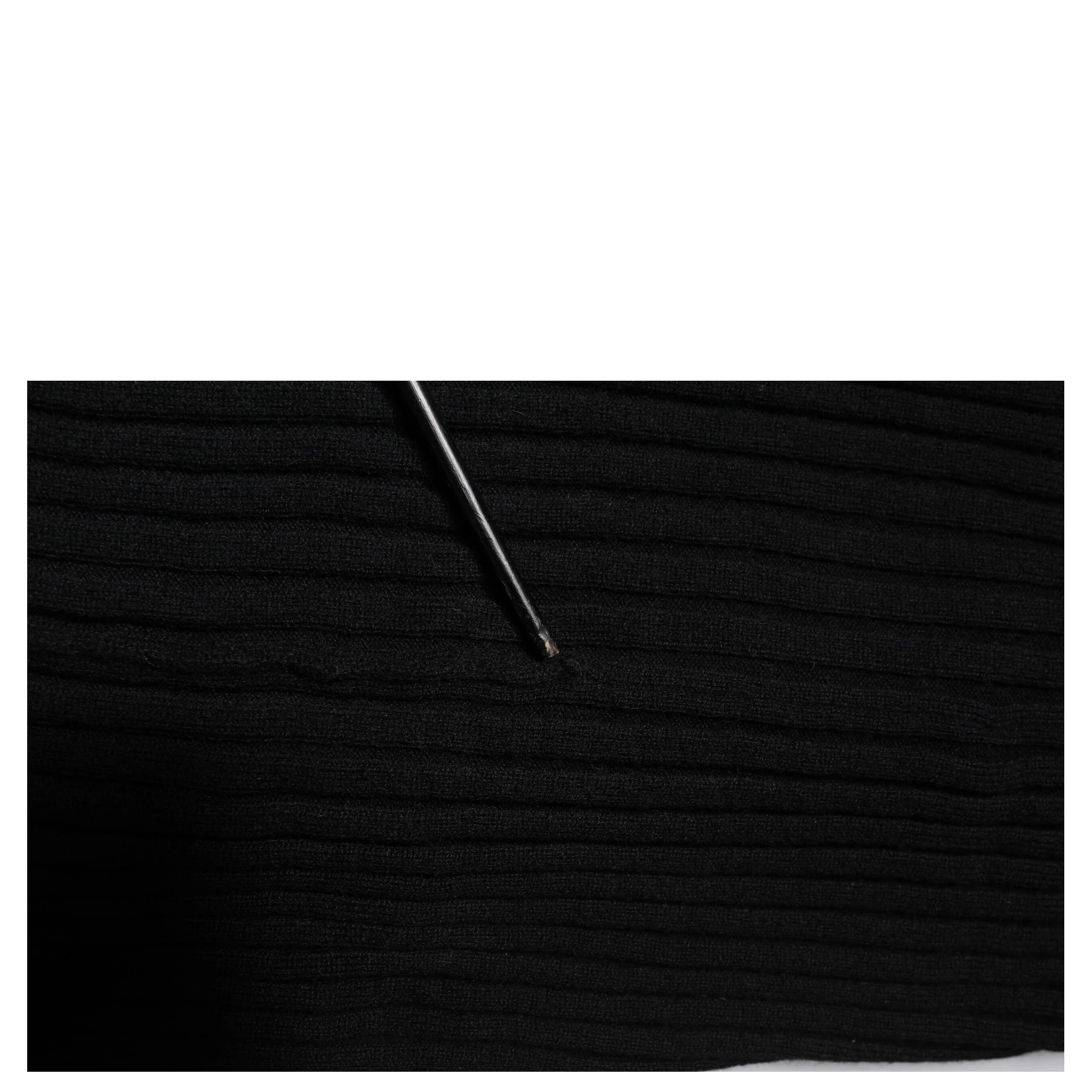 Black Cashmere Knitted Neck Warmer Foulard Scarf