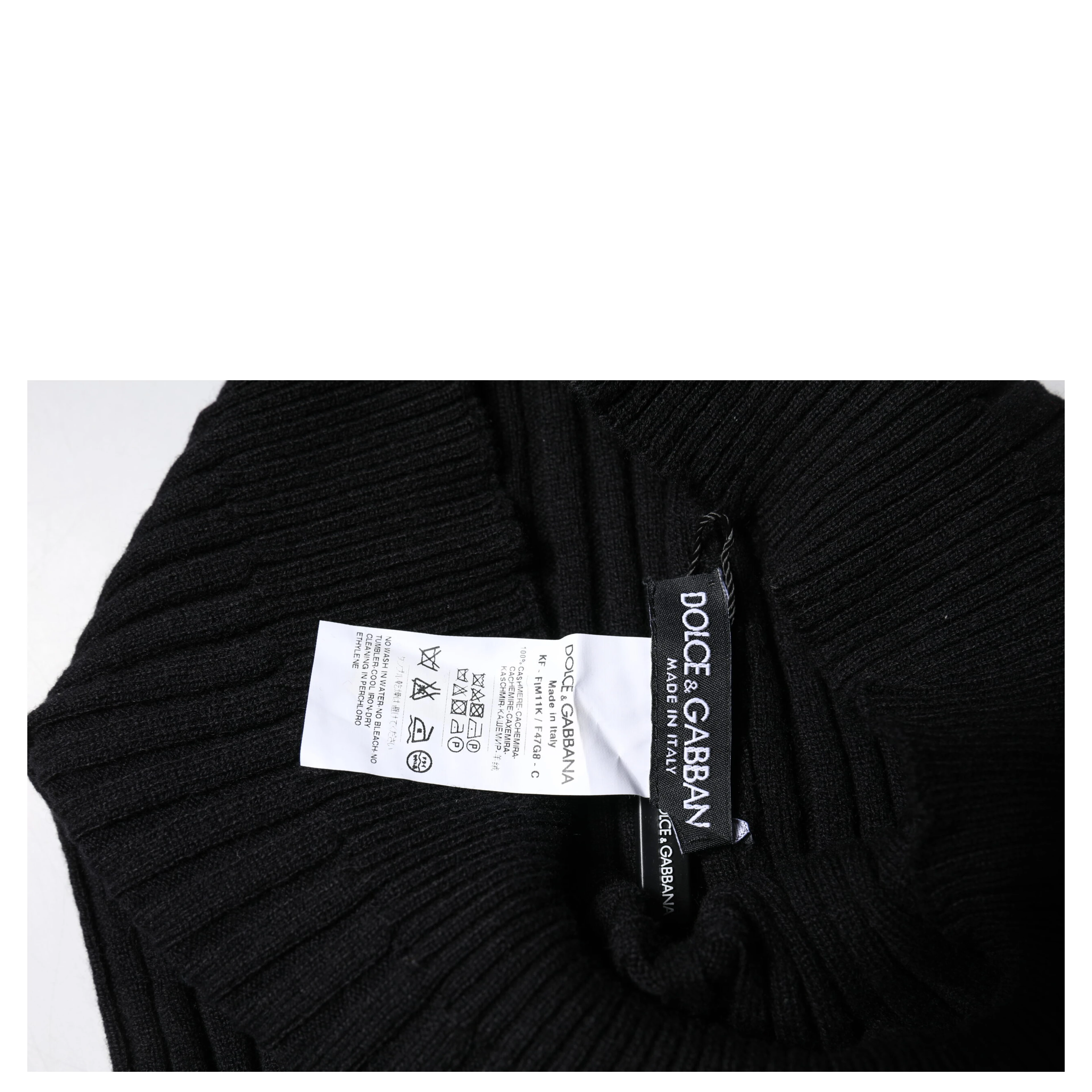 Black Cashmere Knitted Neck Warmer Foulard Scarf