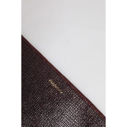 Brown Leather #DGFAMILY Embellished Men Clutch Pouch Bag