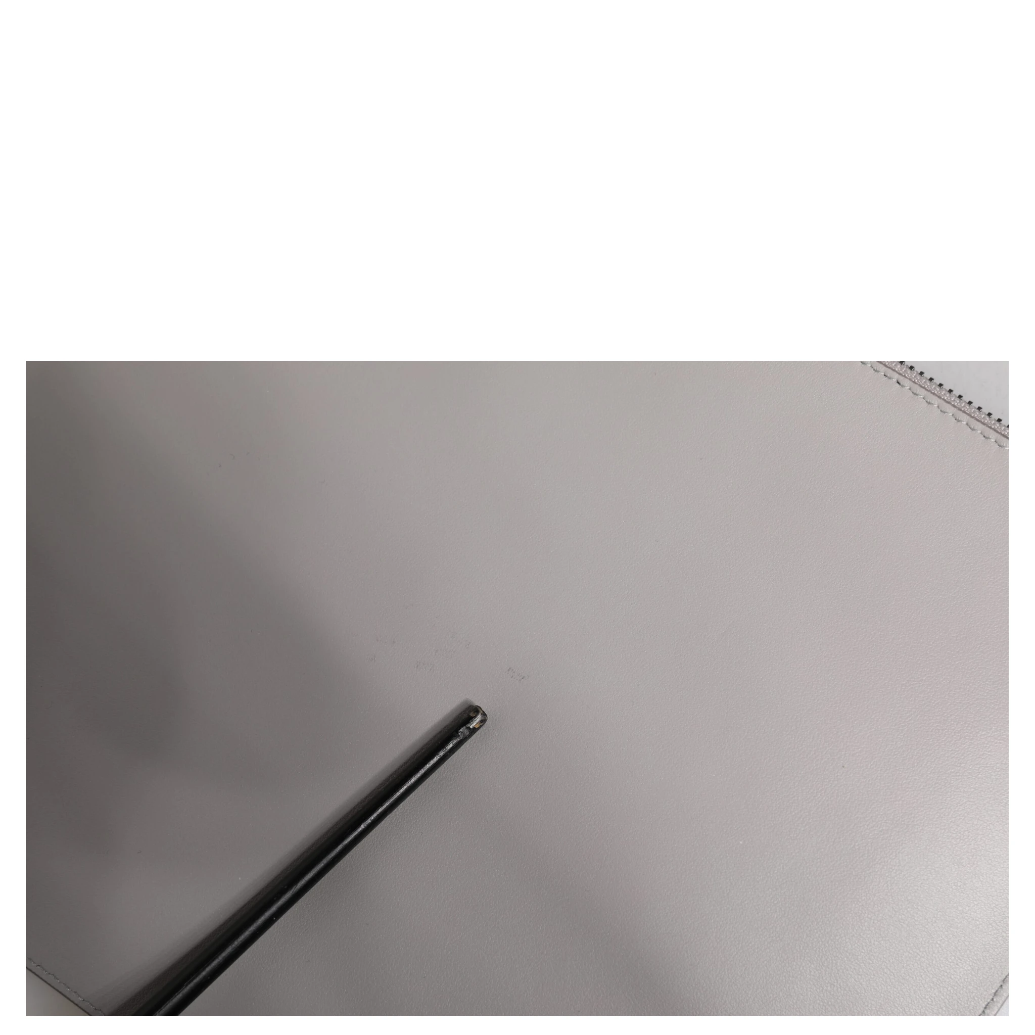 Gray Solid Leather DG Logo Men Clutch Zip Pouch Bag