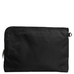 Black DG Milano Print Nylon Pouch Clutch Bag