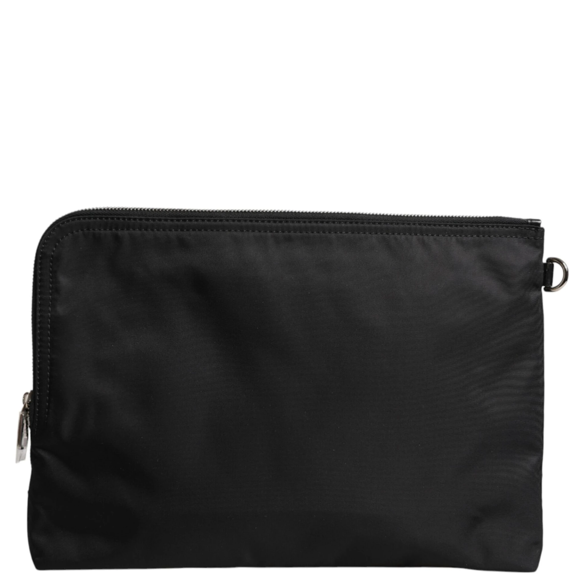 Black DG Milano Print Nylon Pouch Clutch Bag