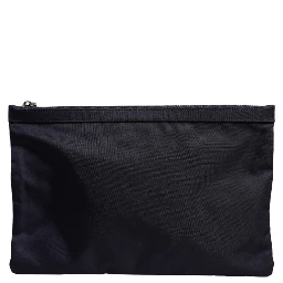 Blue DG Logo Patch Embellished Pouch Clutch Bag