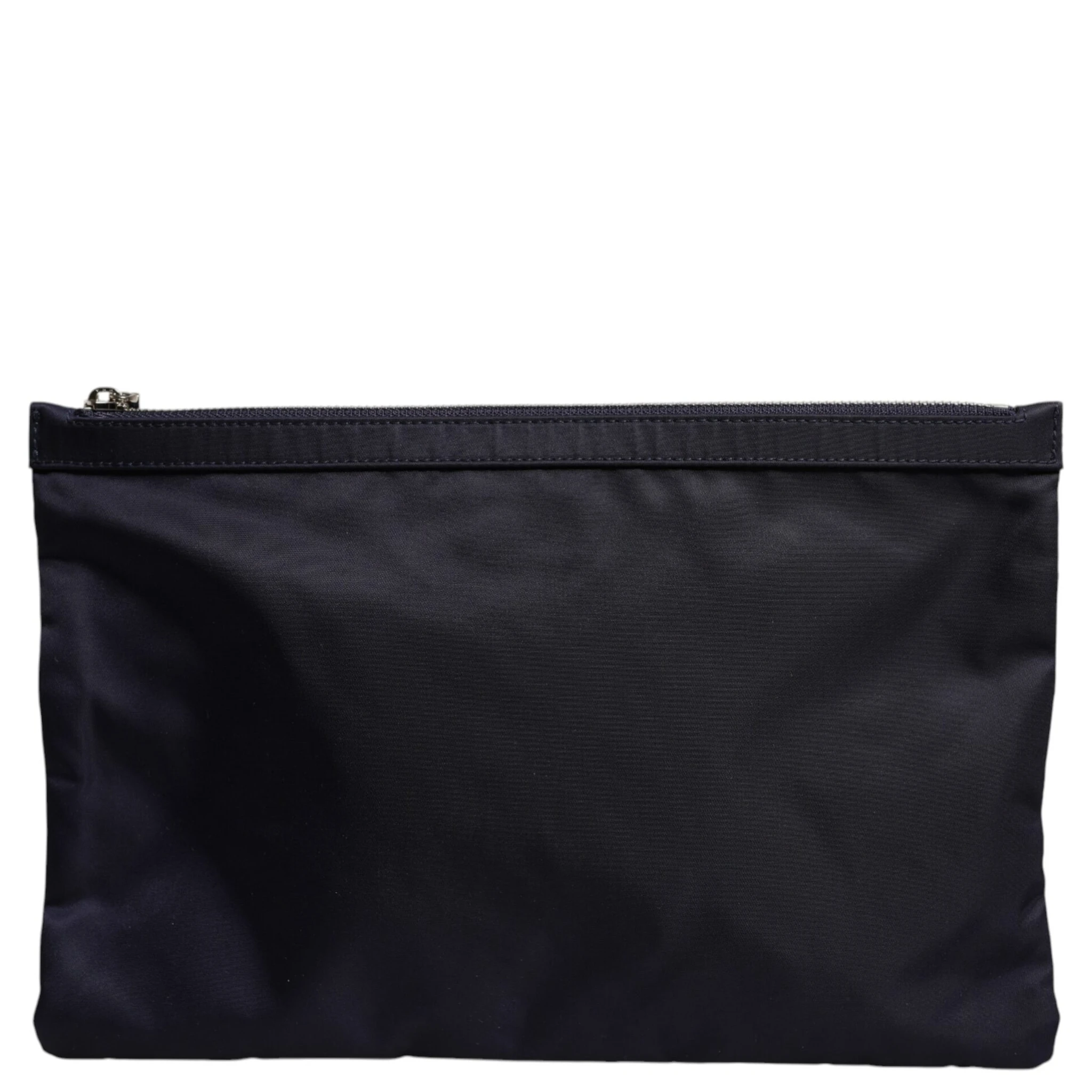 Blue DG Logo Patch Embellished Pouch Clutch Bag