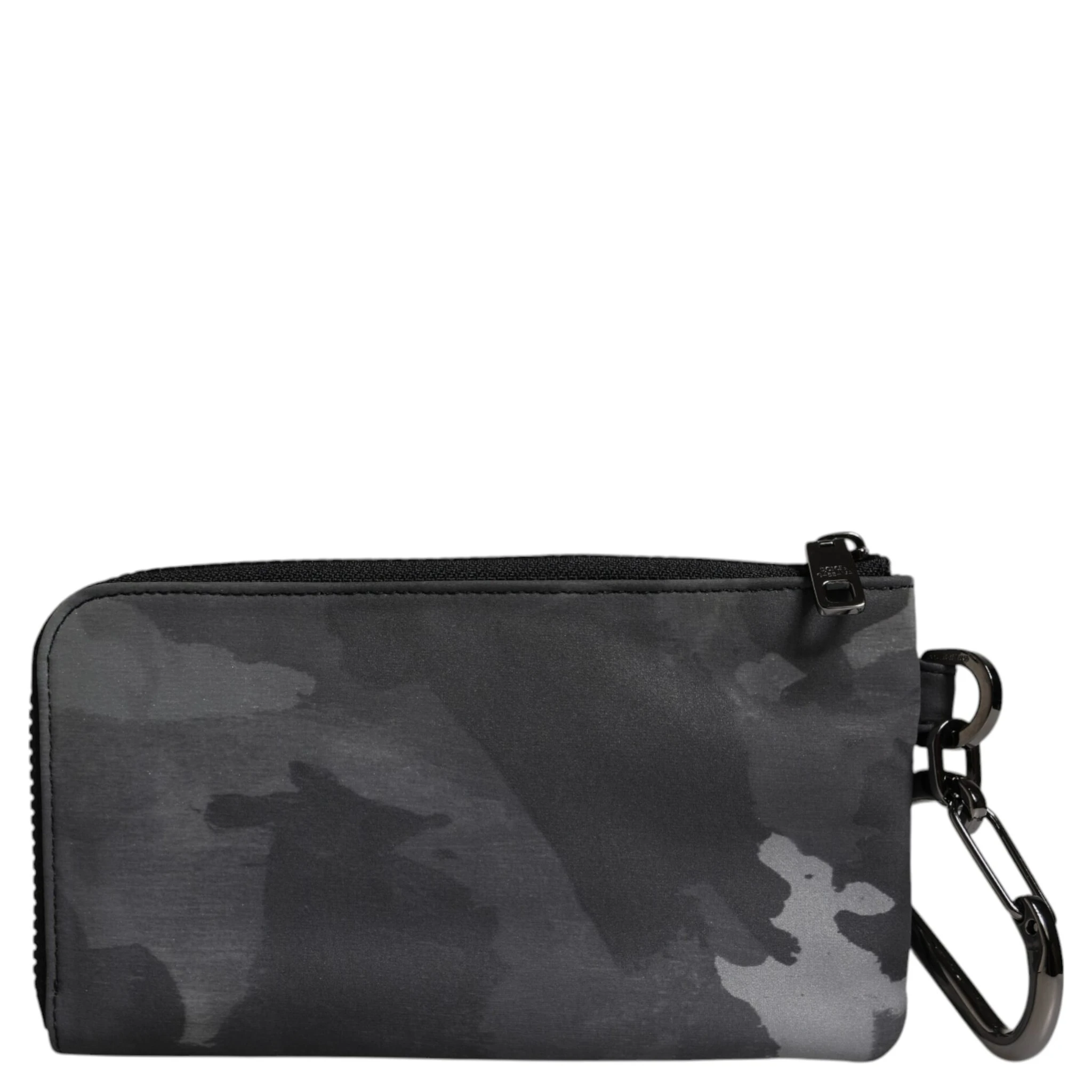 Black Gray Camouflage Logo Plaque Keyring Pouch Bag
