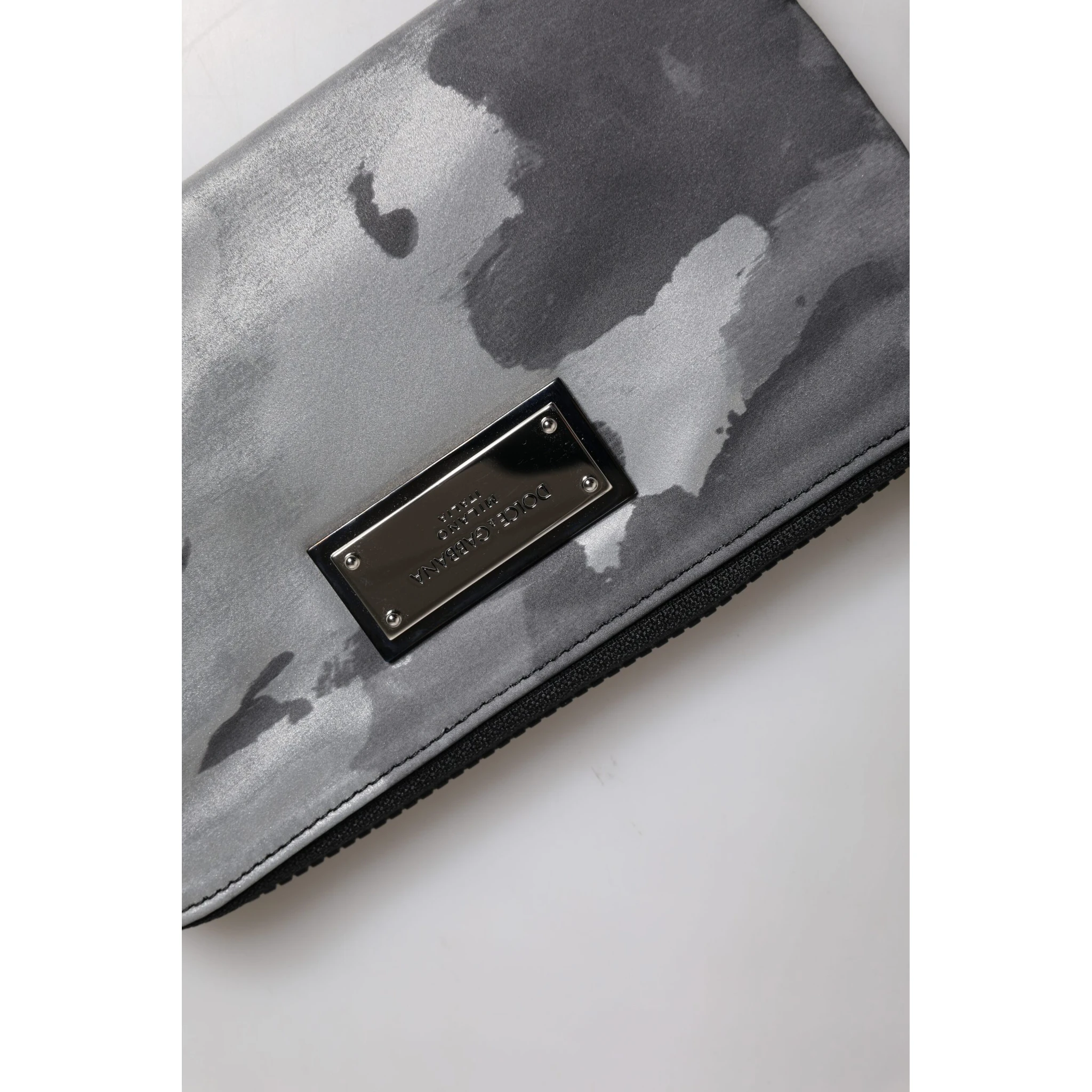 Black Gray Camouflage Logo Plaque Keyring Pouch Bag