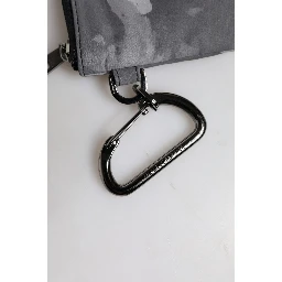 Black Gray Camouflage Logo Plaque Keyring Pouch Bag