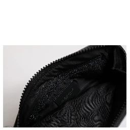 Black Gray Camouflage Logo Plaque Keyring Pouch Bag