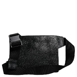 Black Calfskin Leather Messenger Crossbody Bag