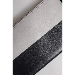 Black White Leather Logo Embossed Crossbody Bag