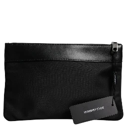 Multicolor Leopard Jacquard Print Logo Plaque Pouch Bag