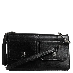 Black Leather Logo Purse Shoulder Crossbody Bag