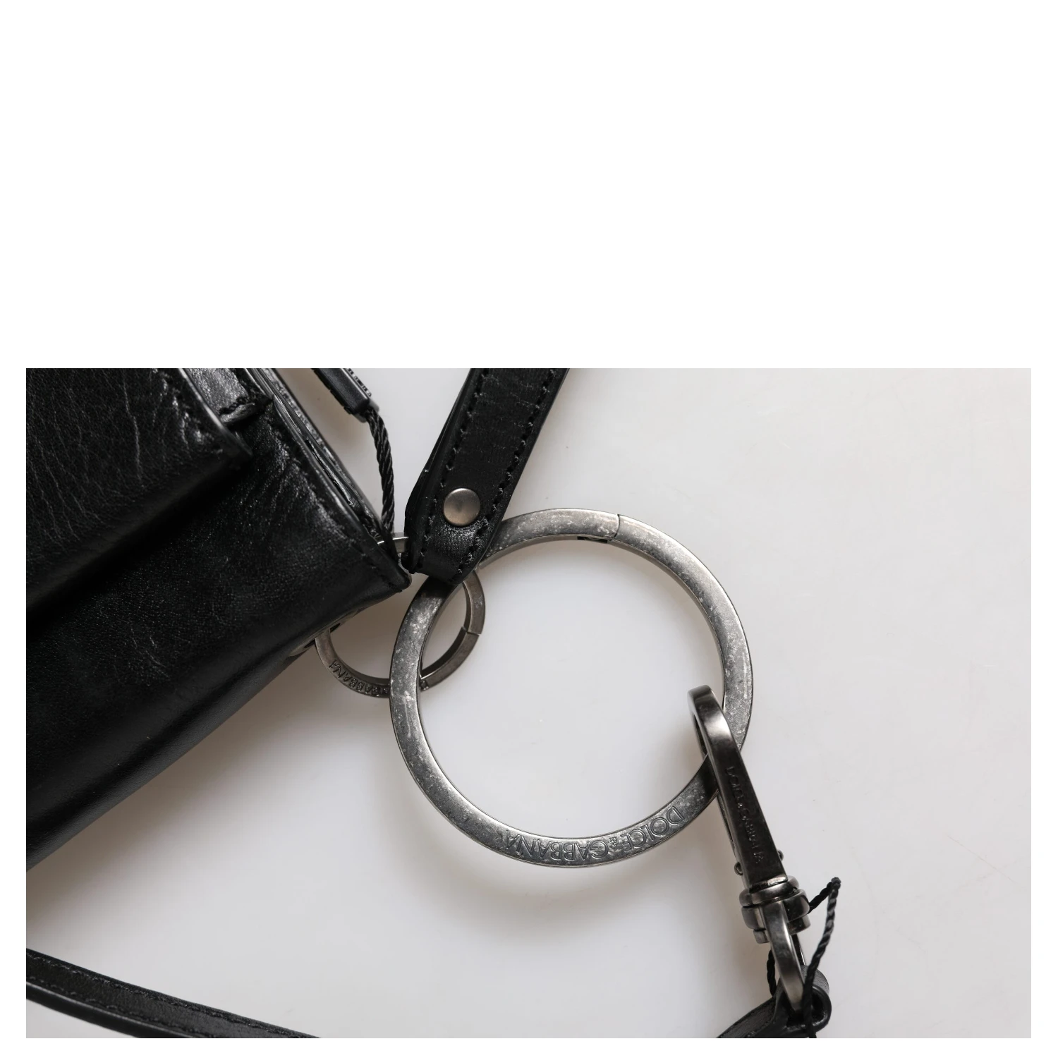 Black Leather Logo Purse Shoulder Crossbody Bag