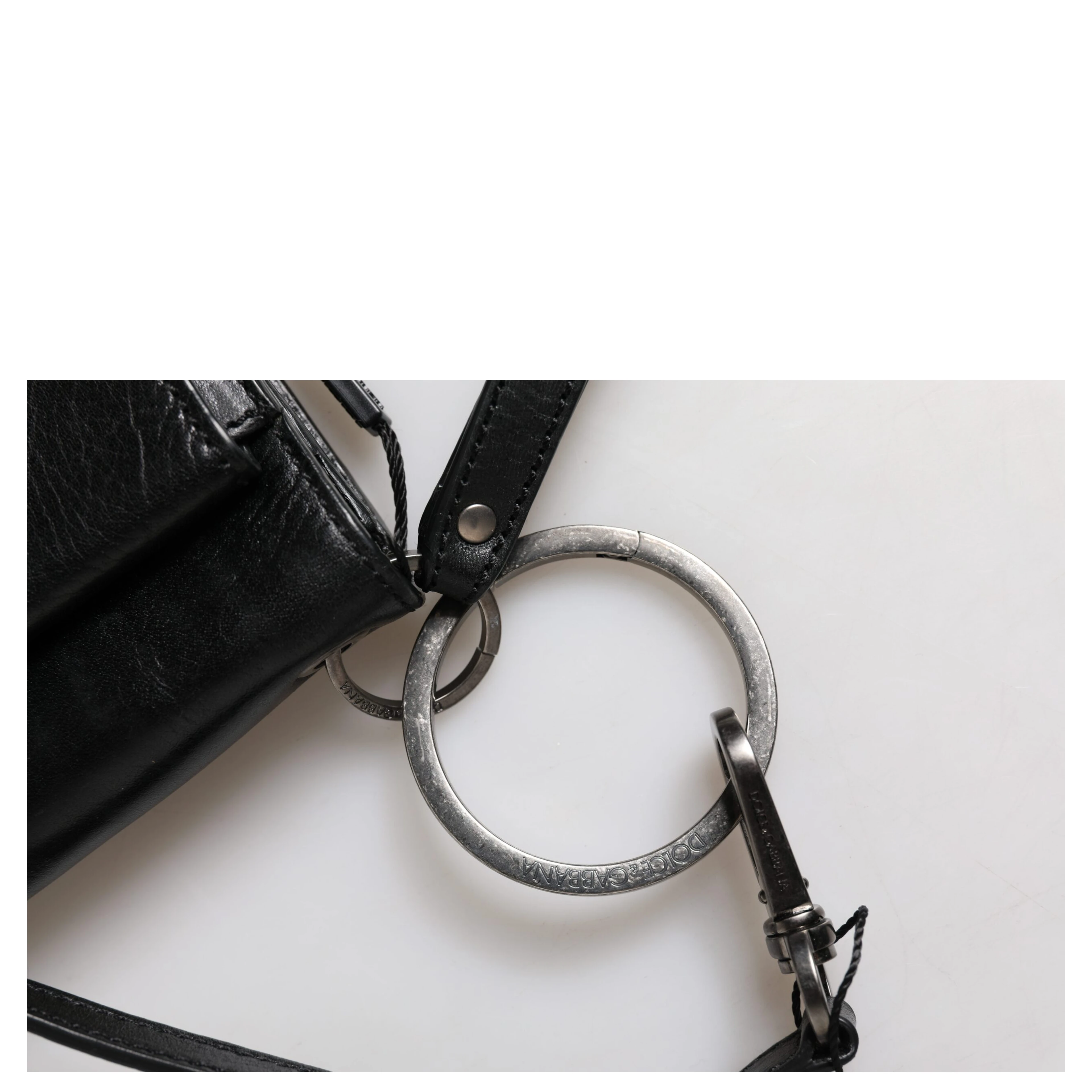 Black Leather Logo Purse Shoulder Crossbody Bag
