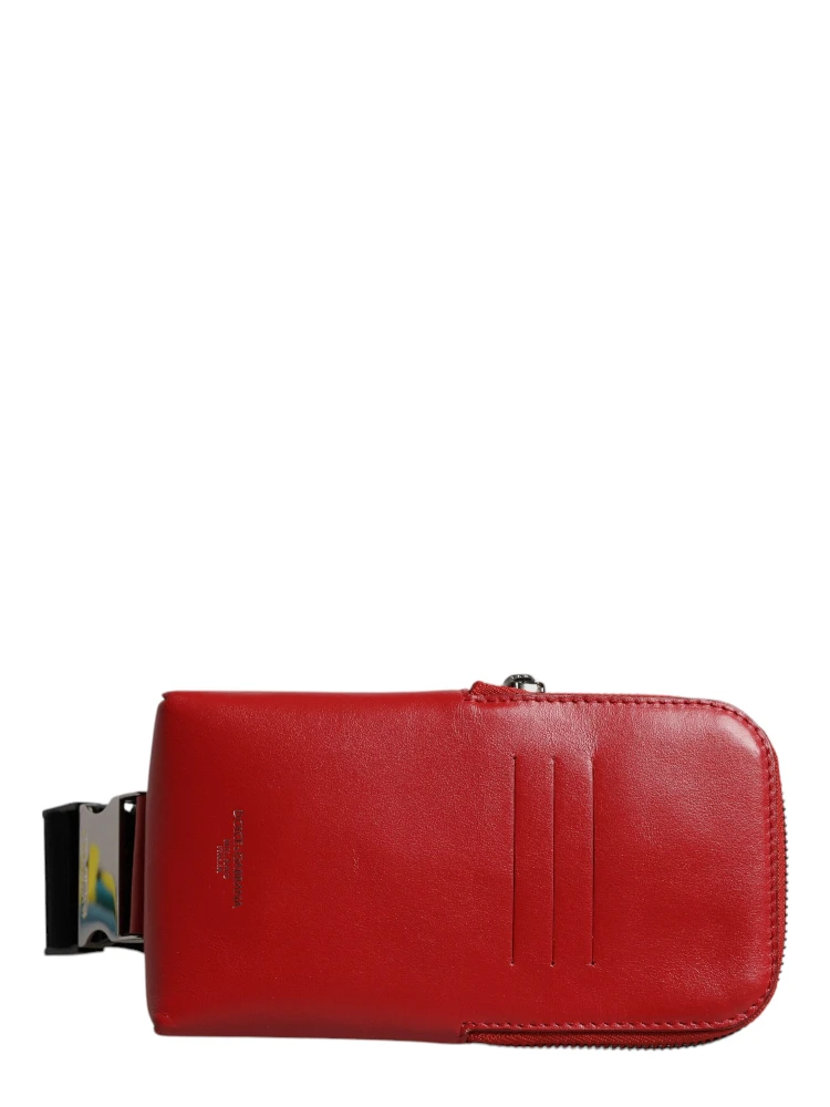 Red Calfskin Logo Purse Phone Belt Waist Bag alternative