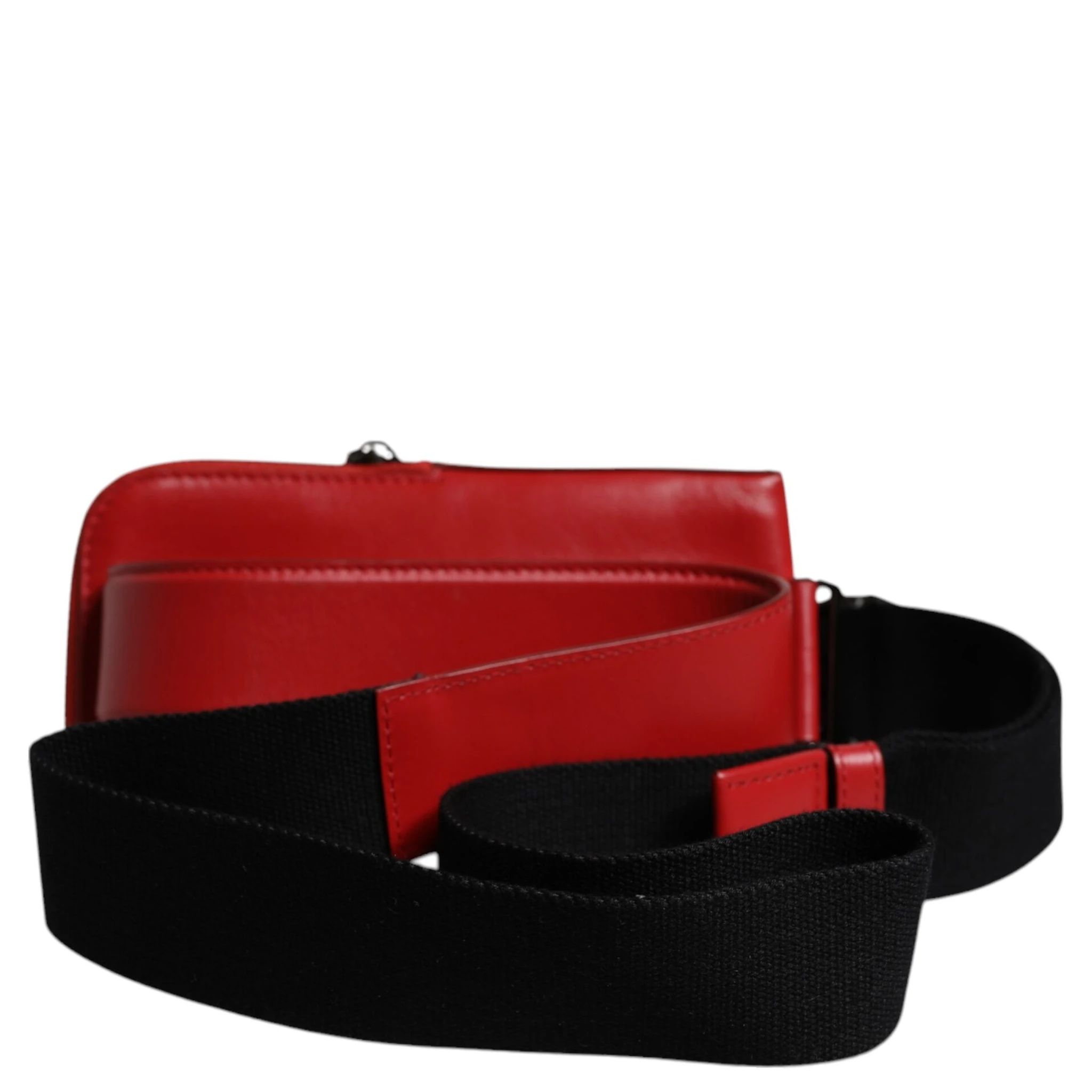 Red Calfskin Logo Purse Phone Belt Waist Bag