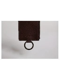Brown Calf Leather Lanyard Logo Card Holder Wallet