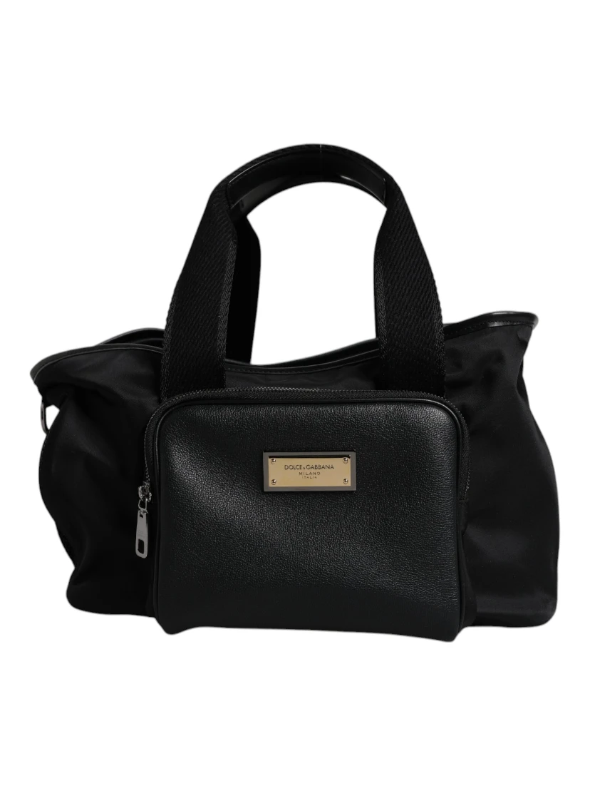 Black Shoulder Strap Pet Carry Logo Plaque Bag