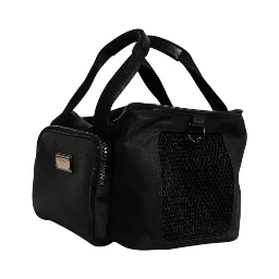 Black Shoulder Strap Pet Carry Logo Plaque Bag