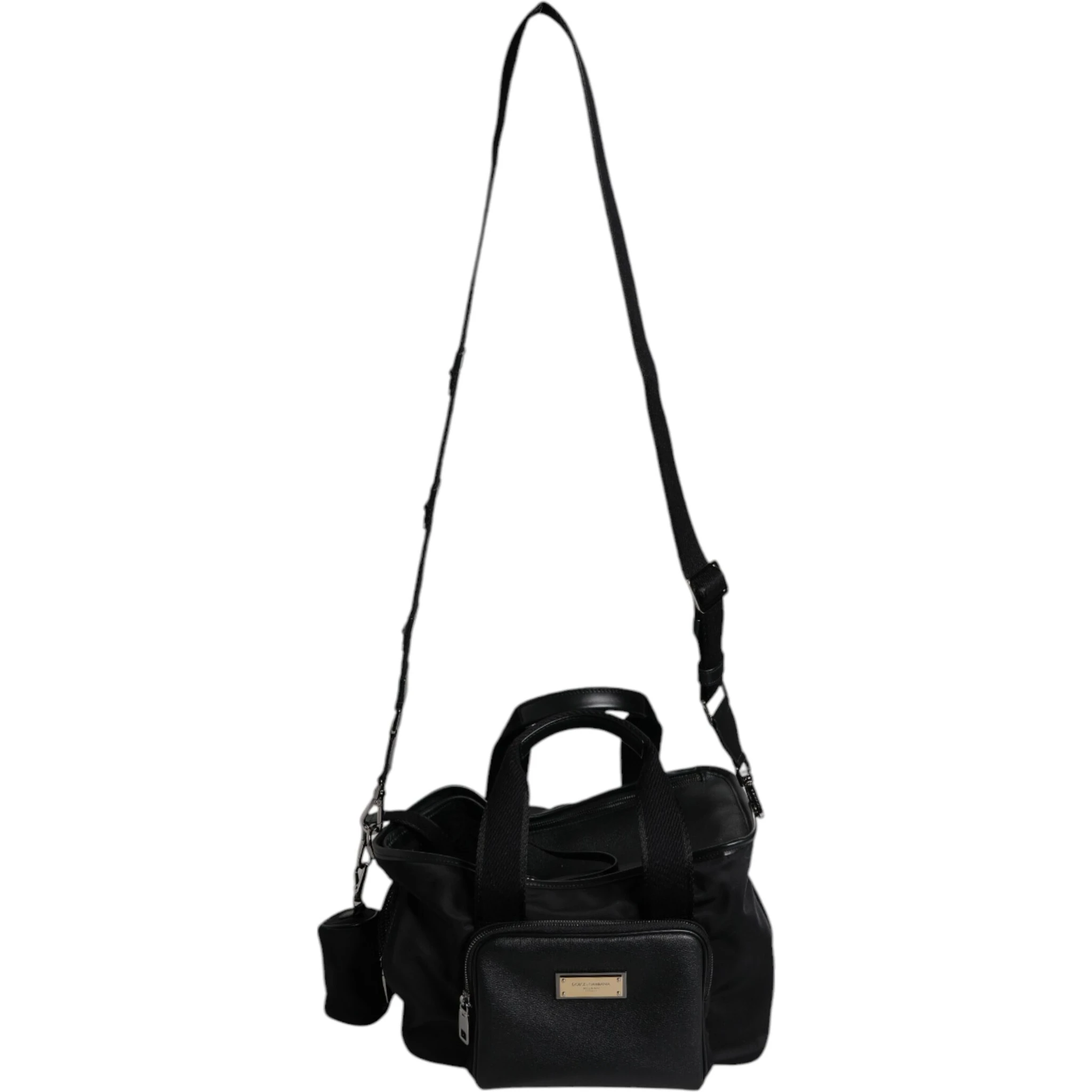 Black Shoulder Strap Pet Carry Logo Plaque Bag