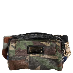 Multicolor Camouflage Patchwork Logo Waist Fanny Pack Bag