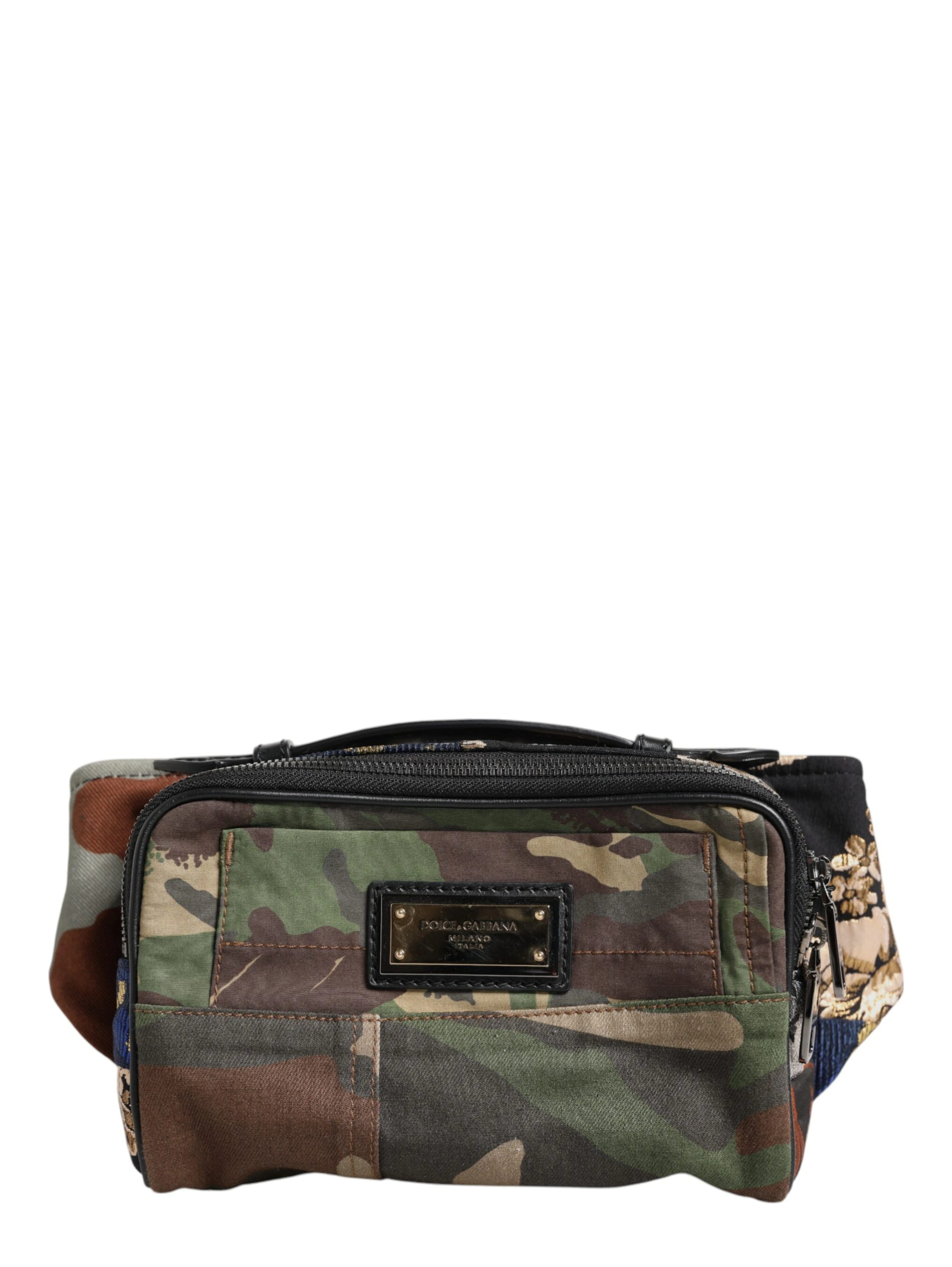 Multicolor Camouflage Patchwork Logo Waist Fanny Pack Bag