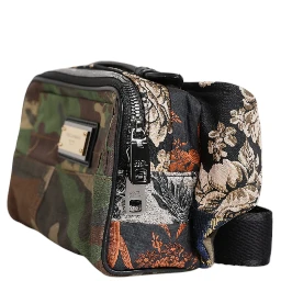 Multicolor Camouflage Patchwork Logo Waist Fanny Pack Bag