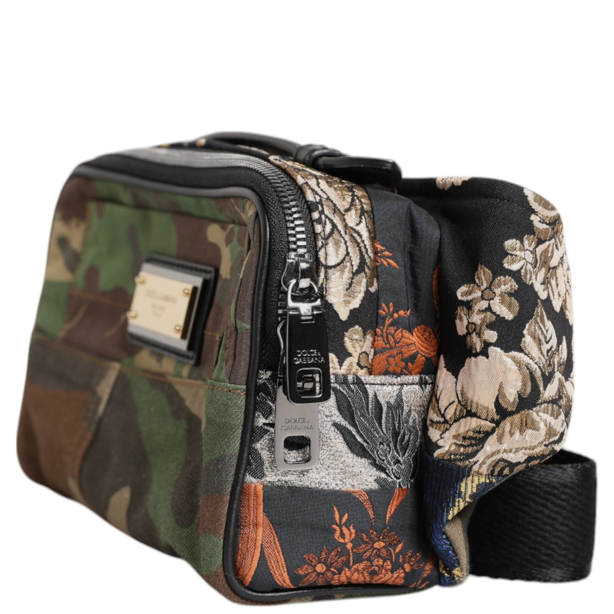 Multicolor Camouflage Patchwork Logo Waist Fanny Pack Bag