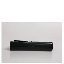 Black Leather Logo Plaque Document Briefcase Bag