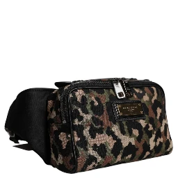 Multicolor Leopard DG Logo Belt Waist Fanny Pack Bag